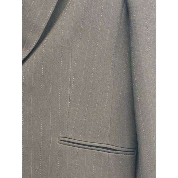 Ann Taylor Blazer Suit Jacket Women's Size M Black Pinstriped Offixe Corpcore - Picture 3 of 5